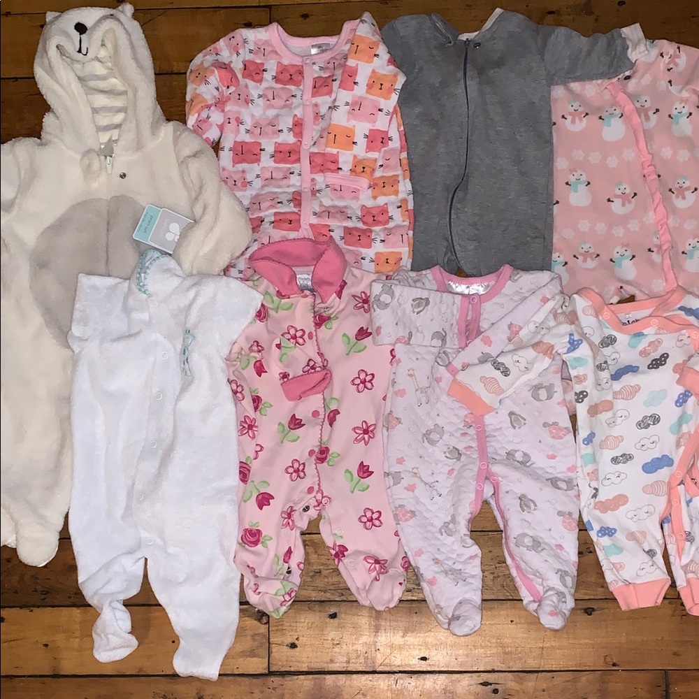 3-6 month girl sleeper lot 8 pcs